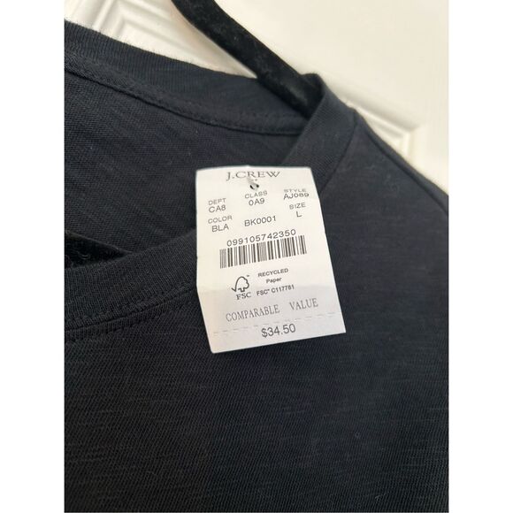 J. Crew NWT Girlfriend Crewneck Tee Black T-Shirt, Sz Large, MSRP $35 - Picture 4 of 10